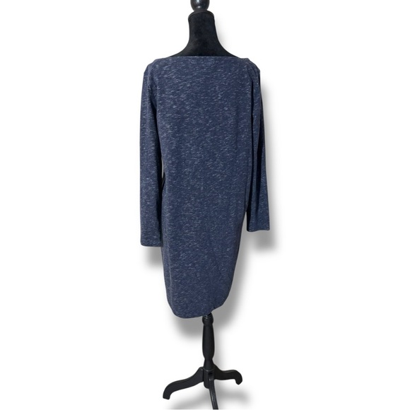 GAP Blue-Gray Sheath Knit Casual Mini Dress Straight Boat Neckline 3/4 Sleeves - Picture 6 of 15